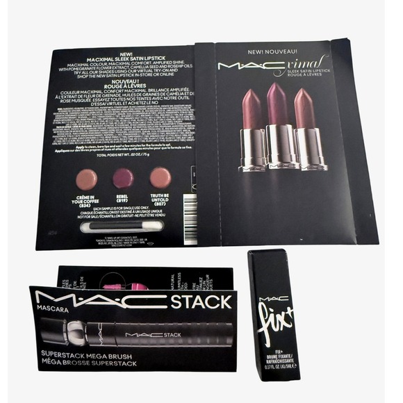 MAC Cosmetics Other - MAC Cosmetics MACStack Mascara FIX+ Setting Spray Lipstick Sampler Trio New